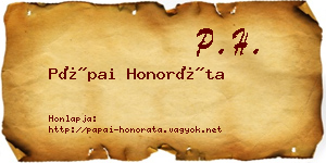 Pápai Honoráta névjegykártya